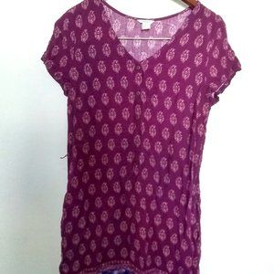 NWOT Forever21 Paisley Boho Button Pocket Short Sleeve Mini Medium Sheath Dress